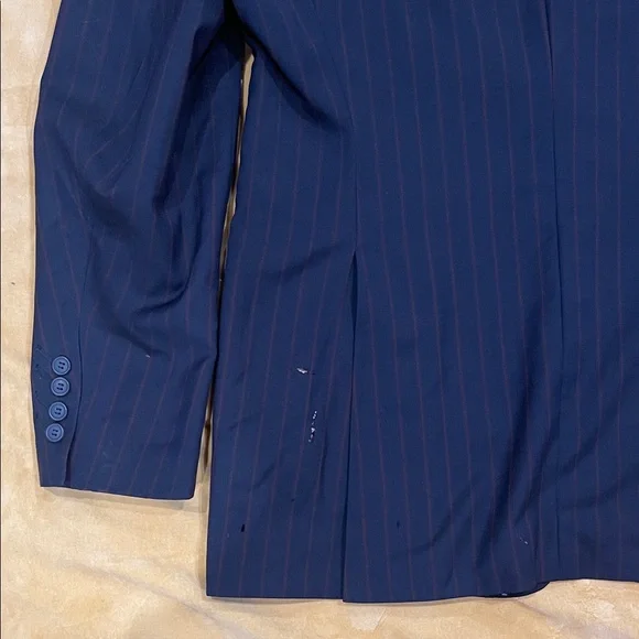 William Hunt SAVILE Row Men's Navy Pinstripe Blazer